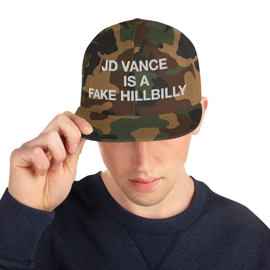 JD Vance Is a Fake Hillbilly Snapback Hat