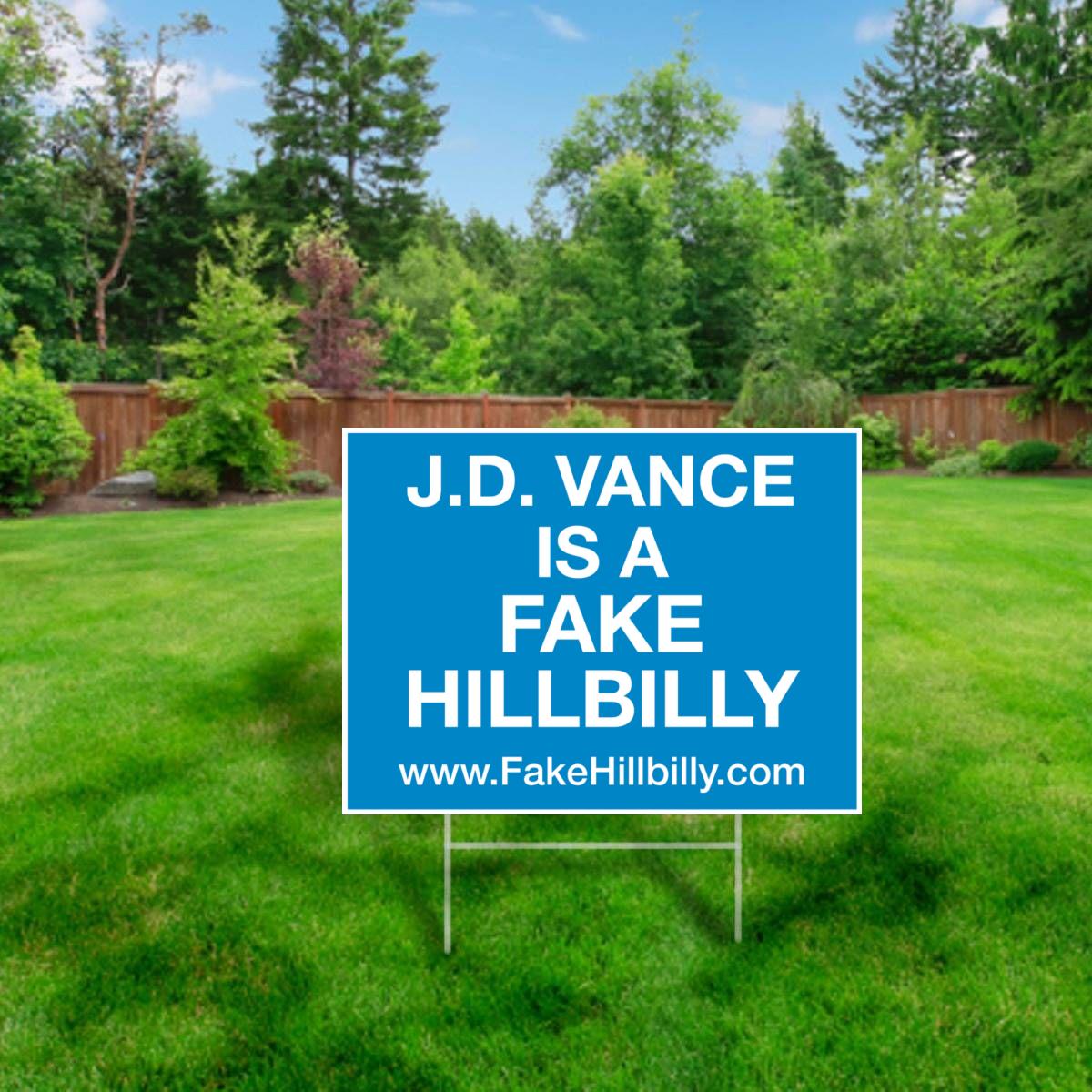 Fake Hillbilly Yard Sign (Blue)